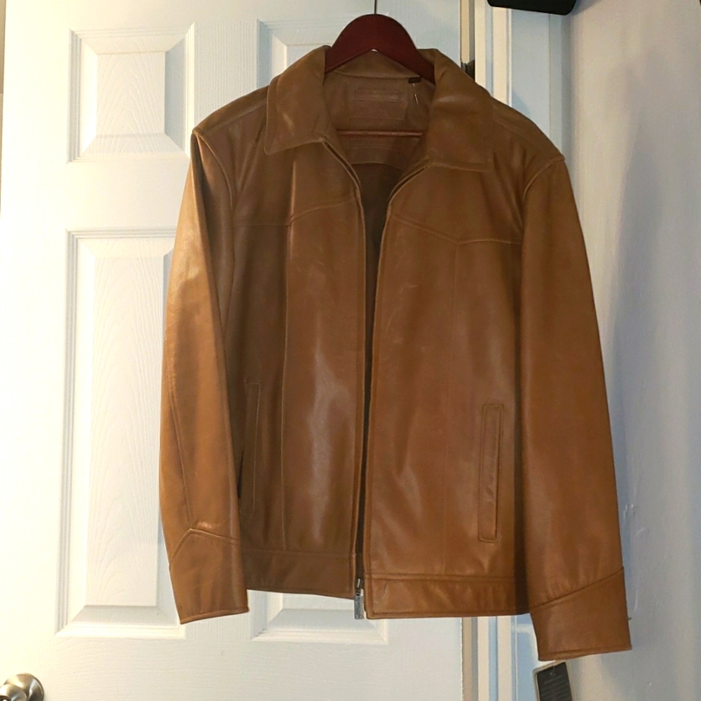 Men's Medium Roundtree & Yorke Genuine Leather Jacket *Brand New*